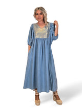 JOT Lurex Denimkleid
