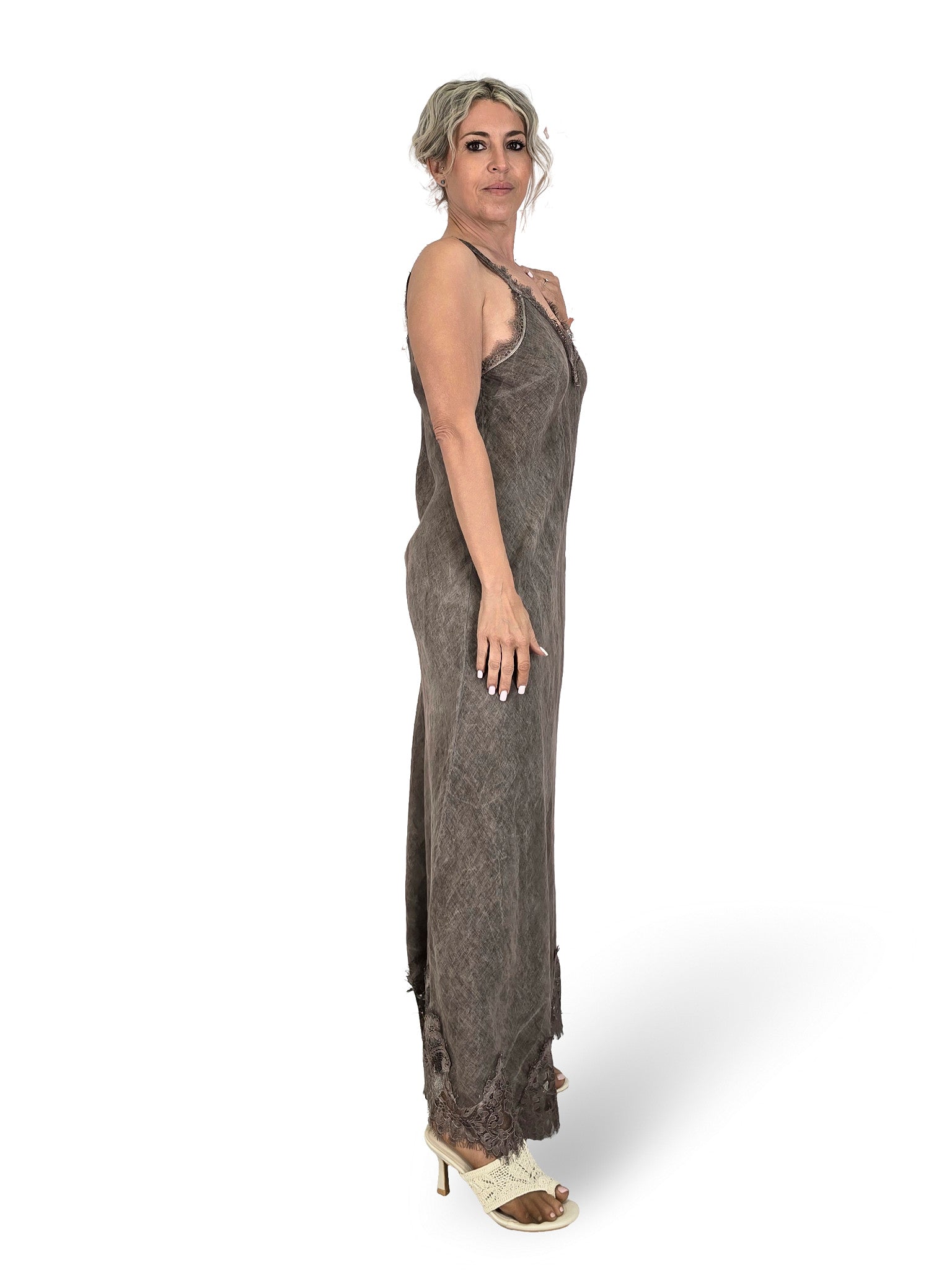 VESTIDO LARGO LENCERO LINO