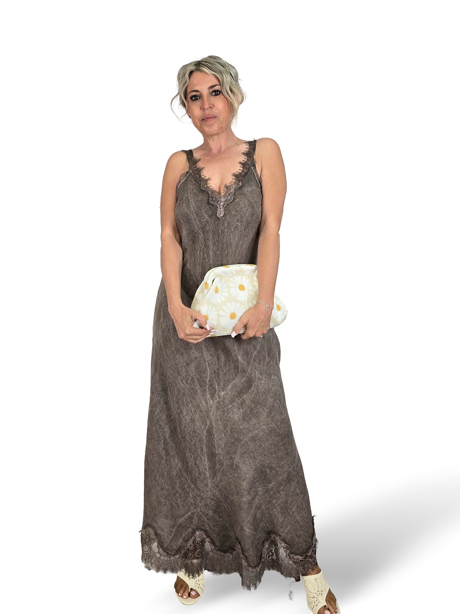 VESTIDO LARGO LENCERO LINO