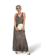 VESTIDO LARGO LENCERO LINO