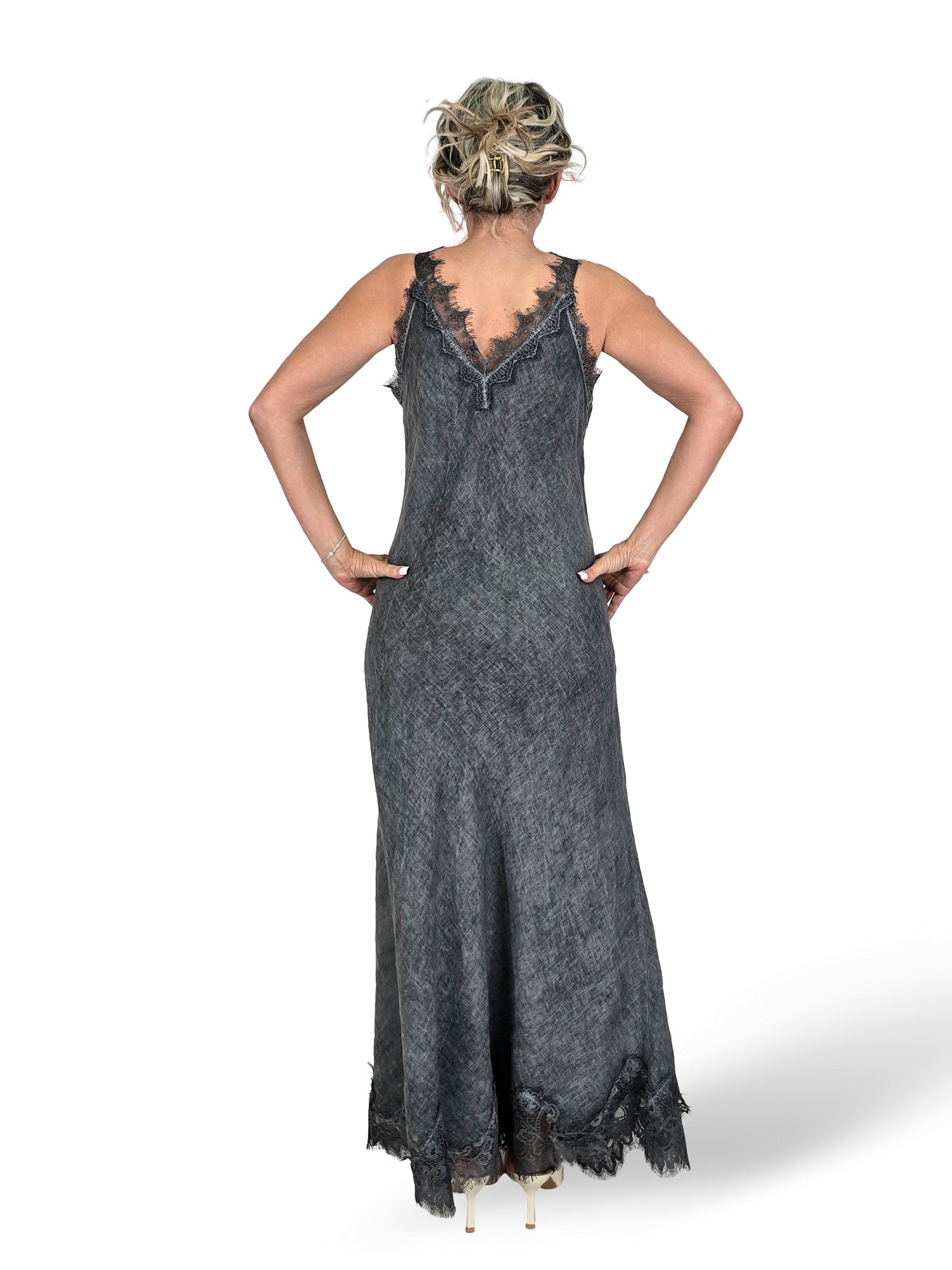 VESTIDO LARGO LENCERO LINO