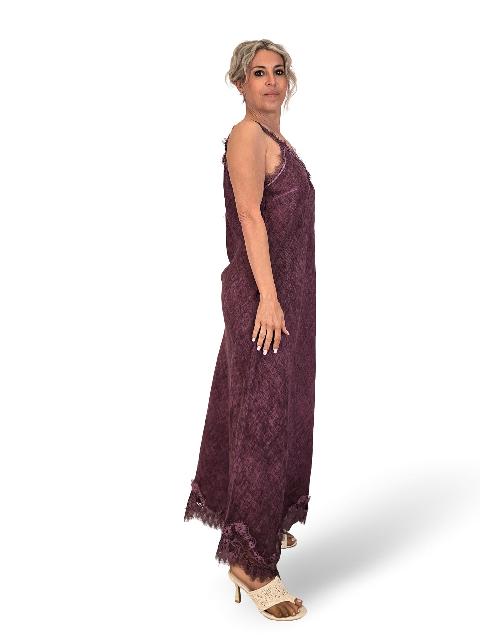 VESTIDO LARGO LENCERO LINO