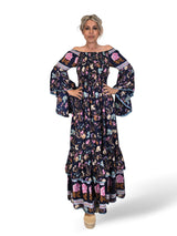 VESTIDO LARGO SEDA NIDO DE ABEJA JOT
