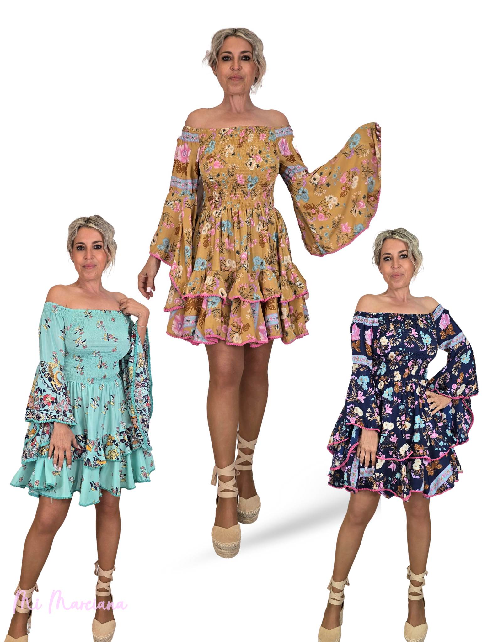 VESTIDO SEDA CORTO NIDO DE ABEJA JOT