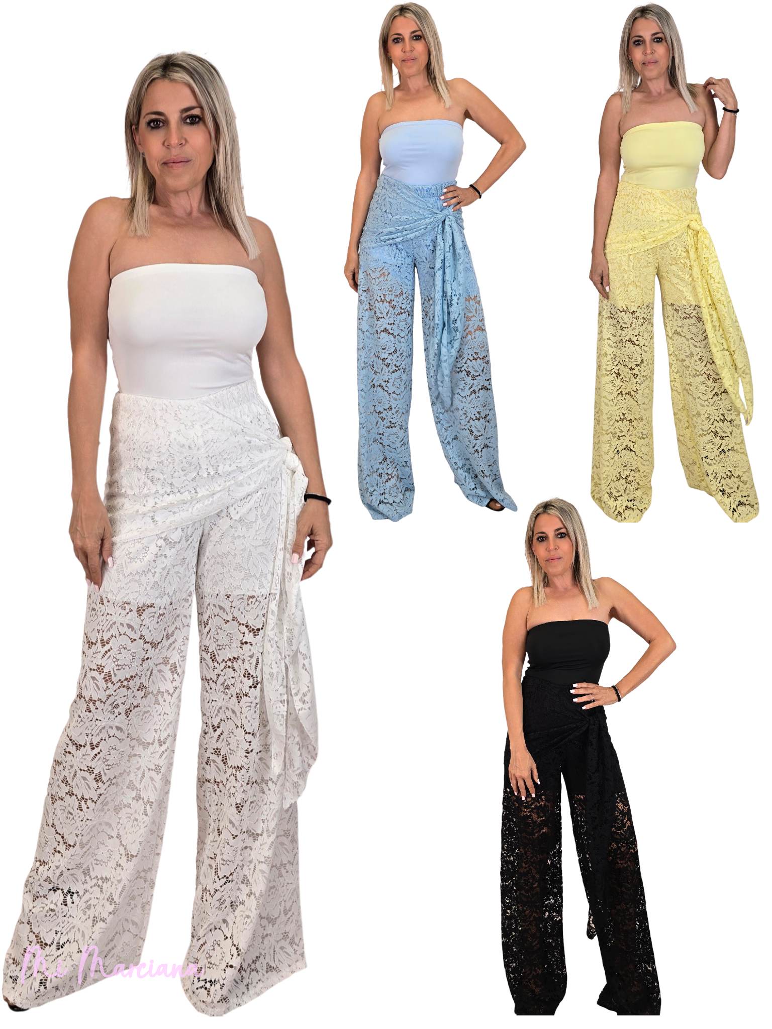 CONJUNTO PANTALON GUIPUR TOP