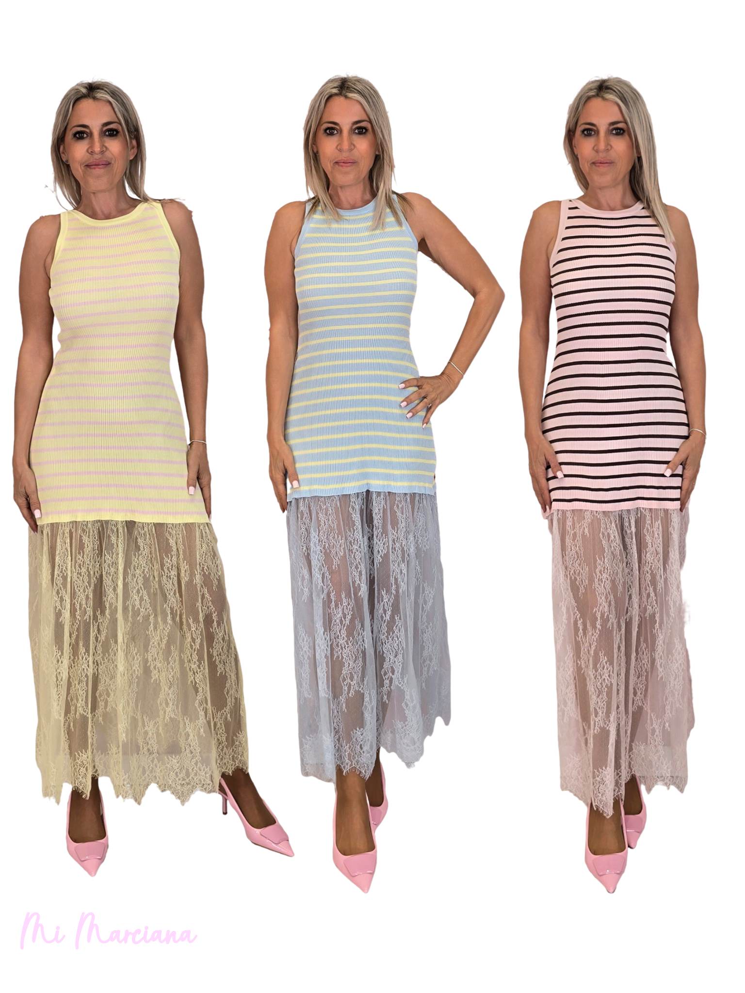 VESTIDO CANALE FALDA ENCAJE