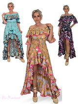 VESTIDO SEDA COLA VOLANTES JOT