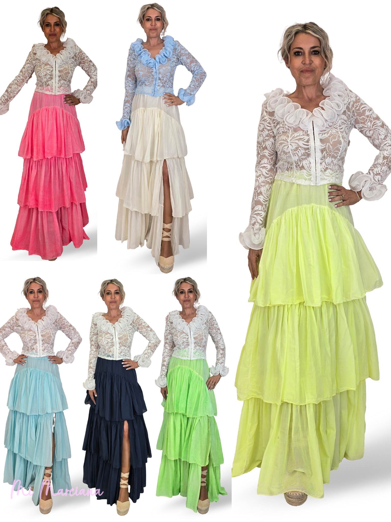 FALDA VAPOROSA VOLANTES FLUOR