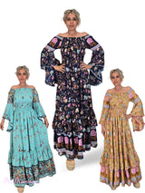VESTIDO LARGO SEDA NIDO DE ABEJA JOT