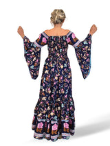 VESTIDO LARGO SEDA NIDO DE ABEJA JOT