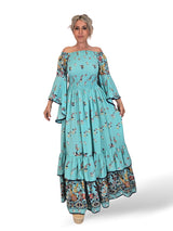 VESTIDO LARGO SEDA NIDO DE ABEJA JOT