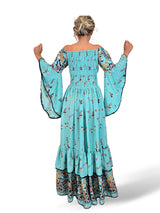 VESTIDO LARGO SEDA NIDO DE ABEJA JOT