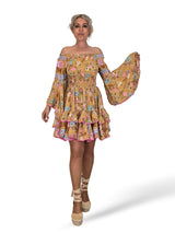 VESTIDO SEDA CORTO NIDO DE ABEJA JOT