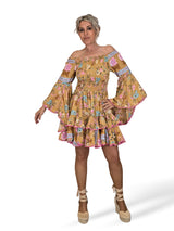 VESTIDO SEDA CORTO NIDO DE ABEJA JOT