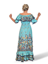 VESTIDO SEDA COLA VOLANTES JOT