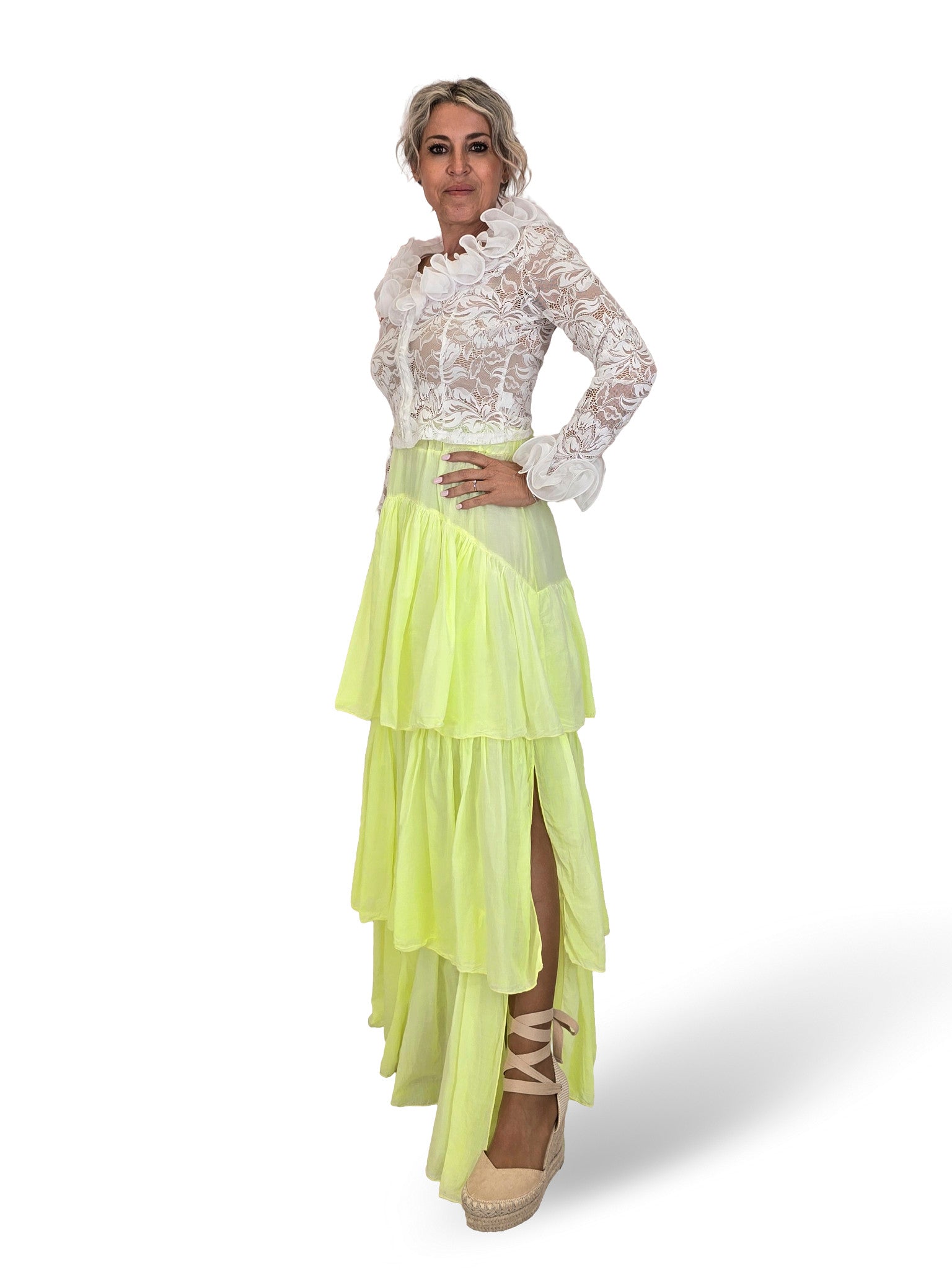 FALDA VAPOROSA VOLANTES FLUOR