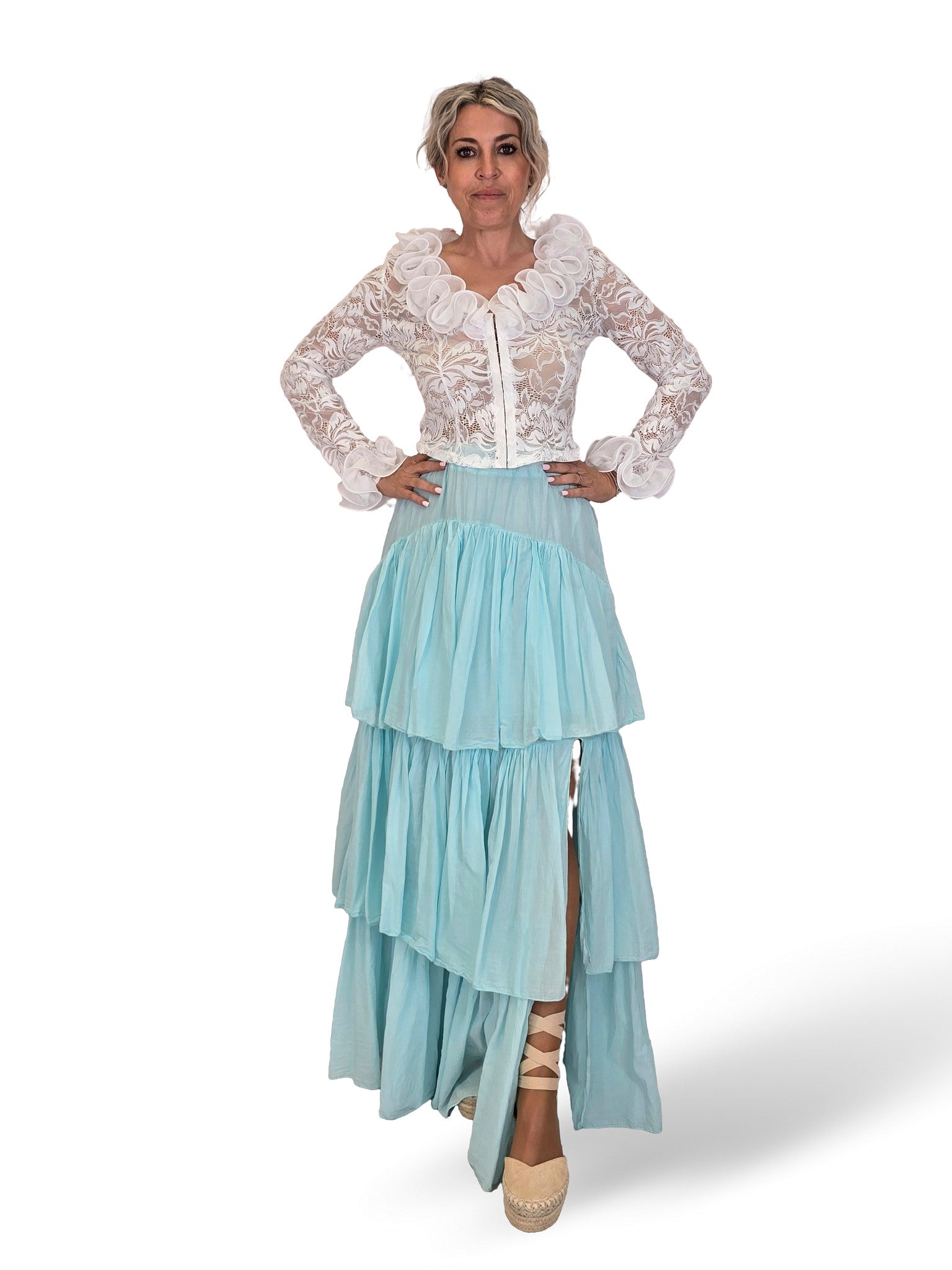 FALDA VAPOROSA VOLANTES FLUOR