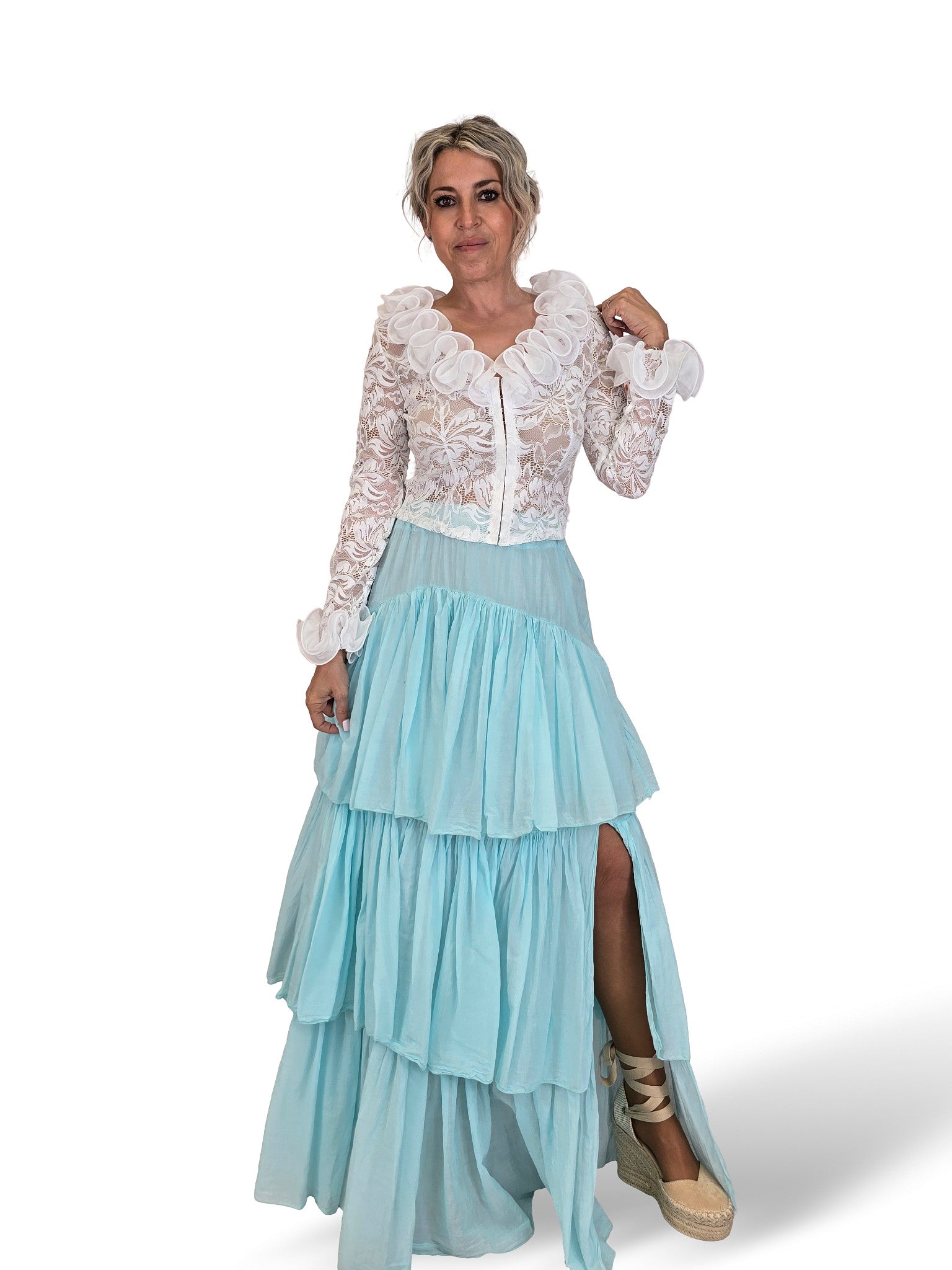 FALDA VAPOROSA VOLANTES FLUOR