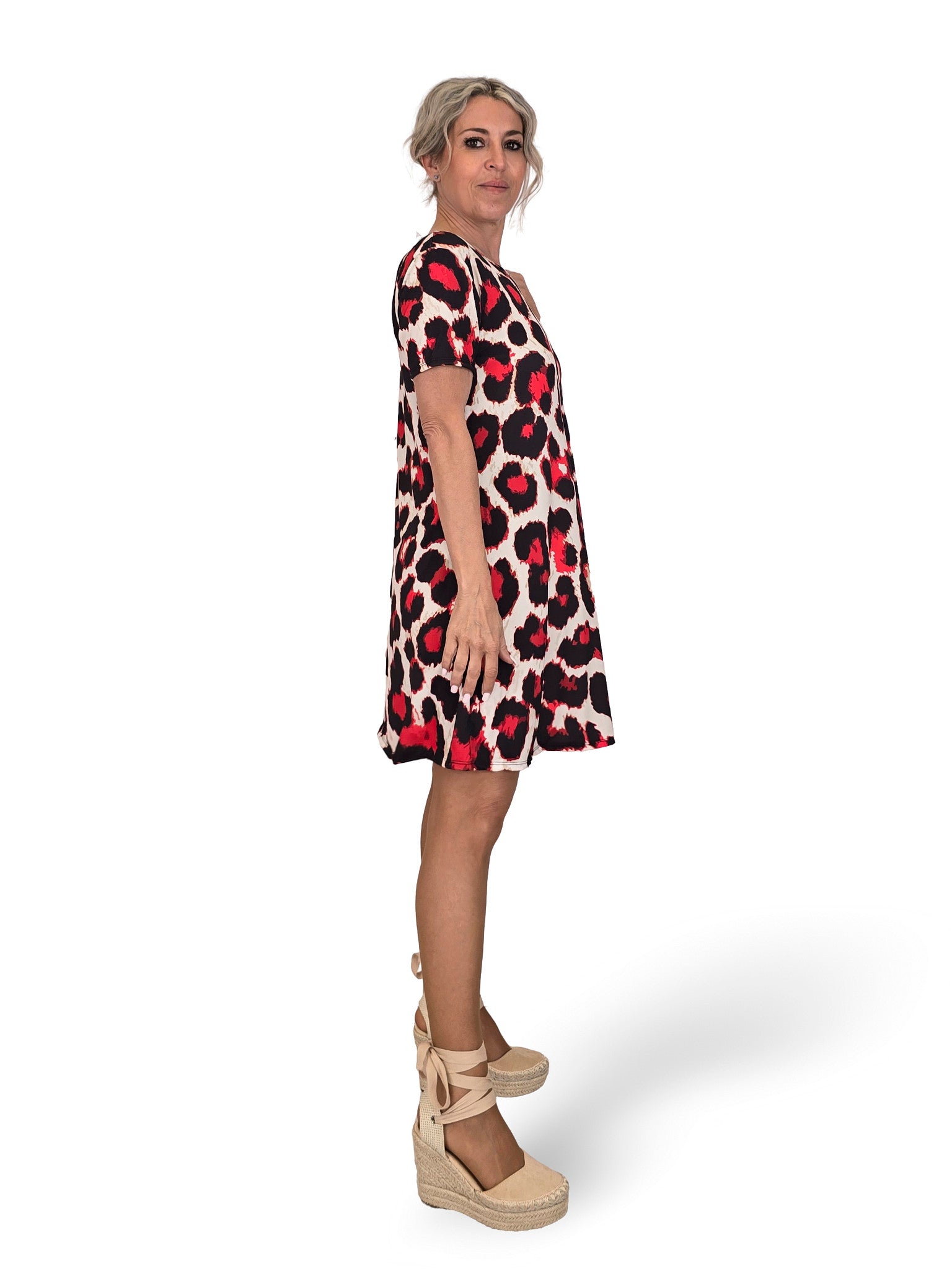 VESTIDO CORTO LEOPARDO LICRA