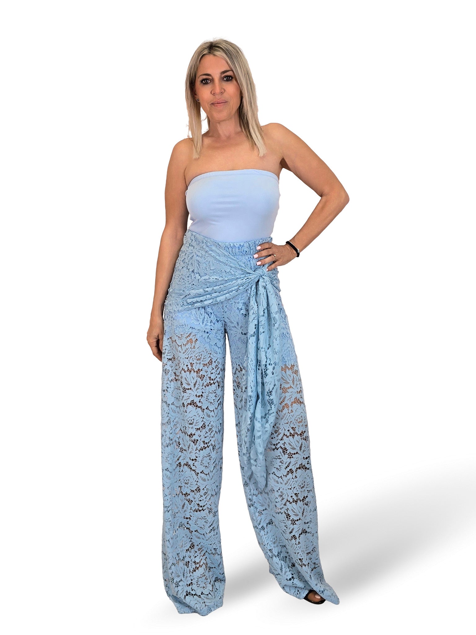 CONJUNTO PANTALON GUIPUR TOP
