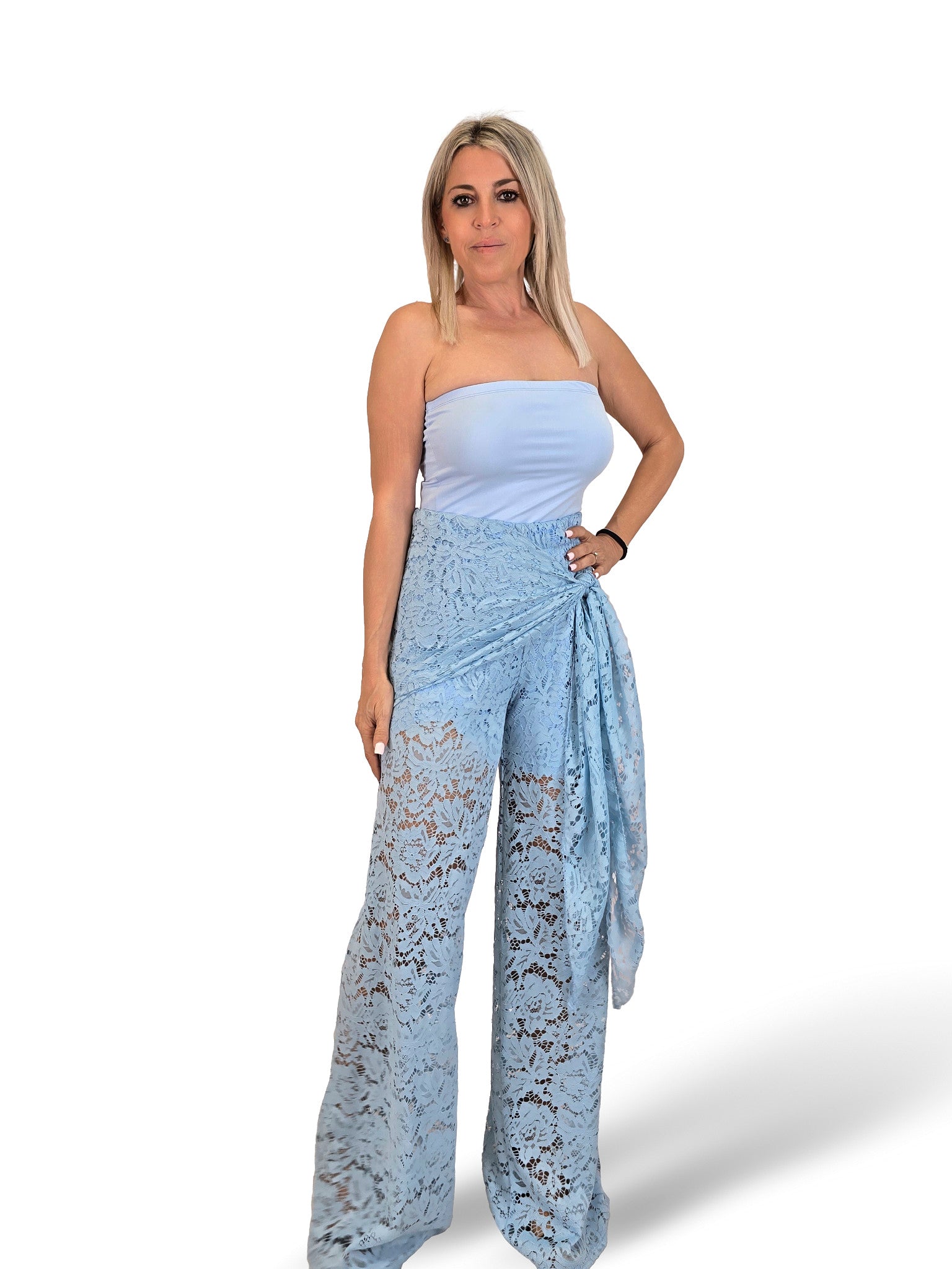 CONJUNTO PANTALON GUIPUR TOP
