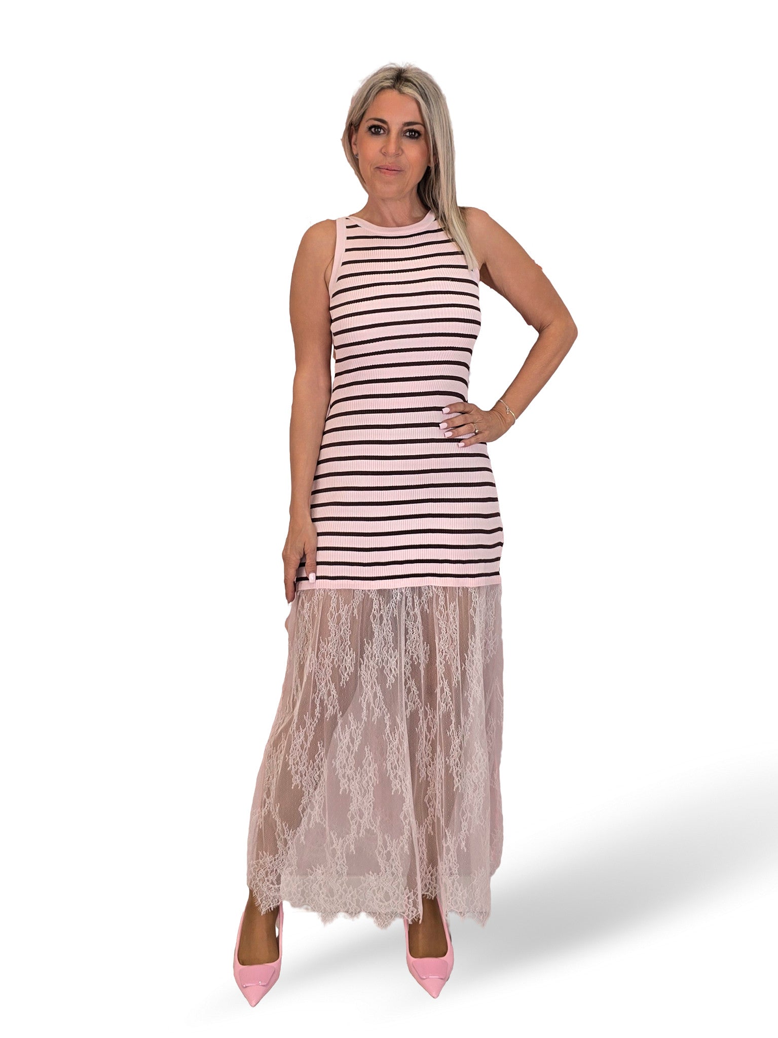 VESTIDO CANALE FALDA ENCAJE