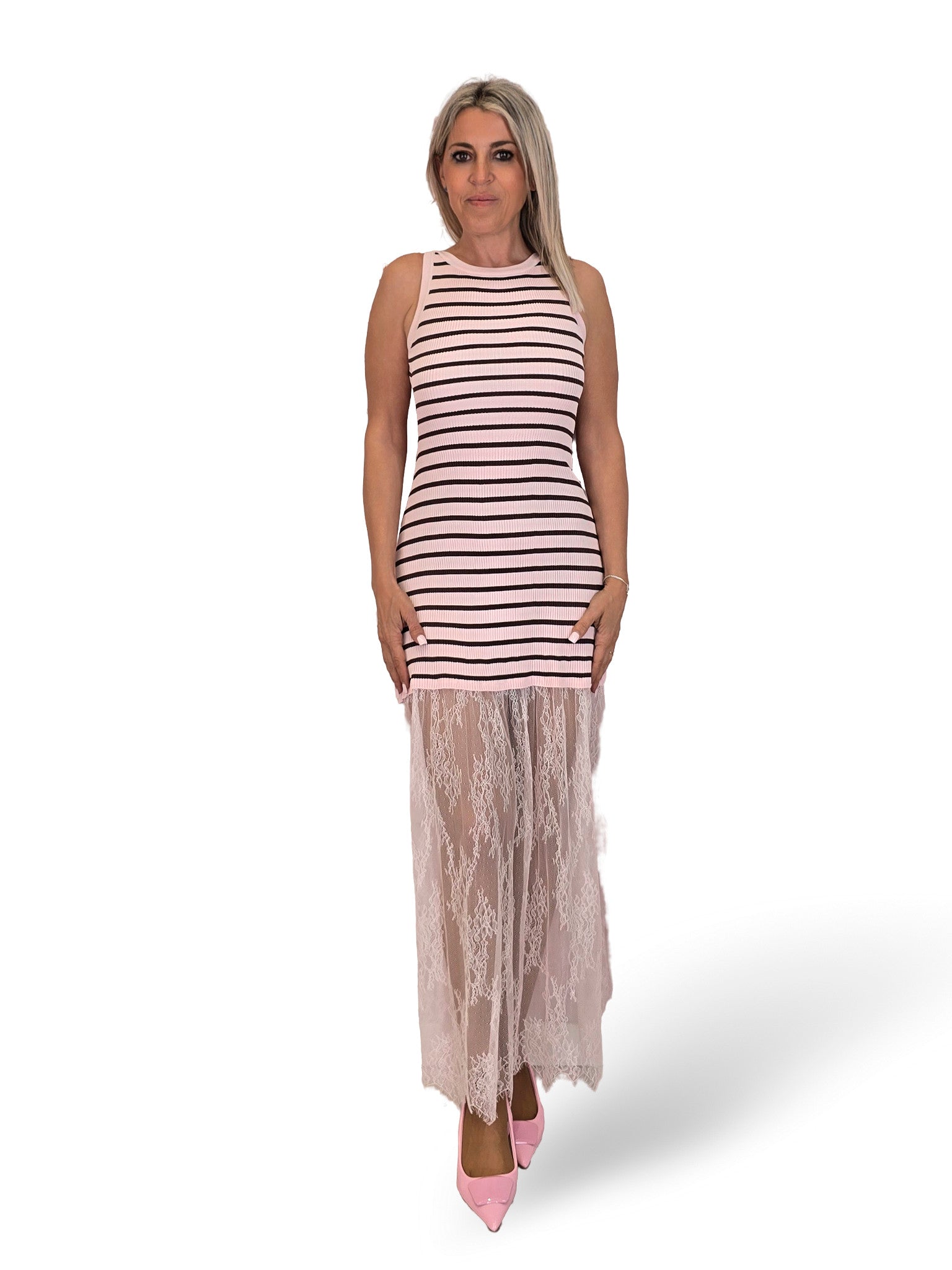 VESTIDO CANALE FALDA ENCAJE