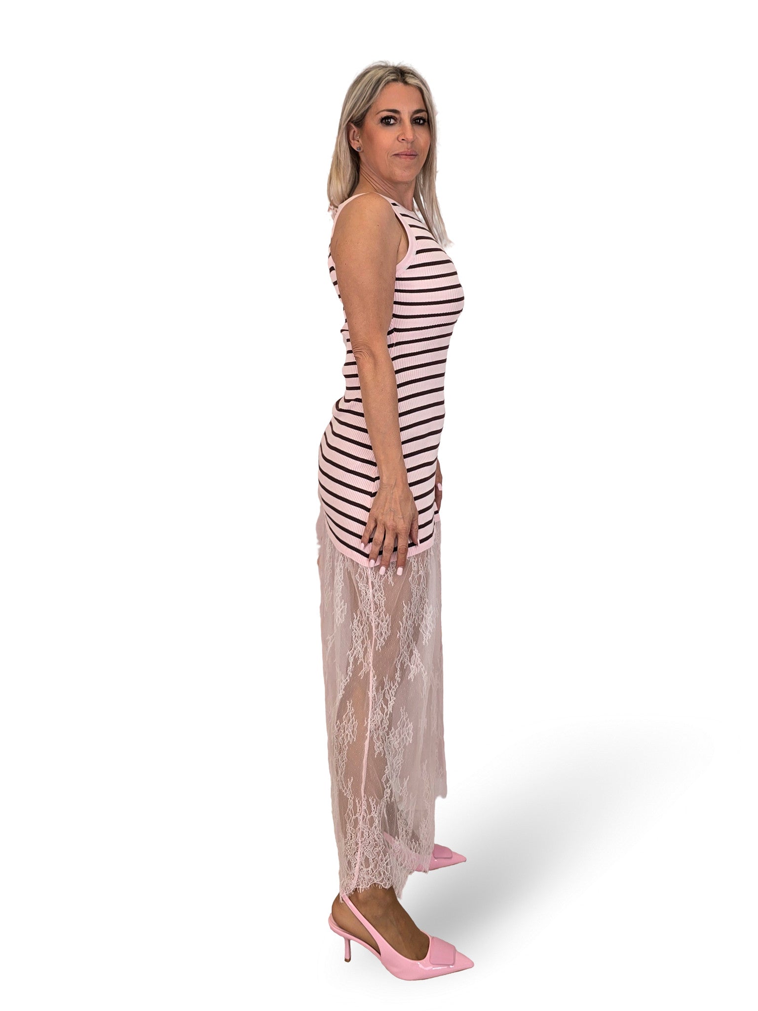VESTIDO CANALE FALDA ENCAJE