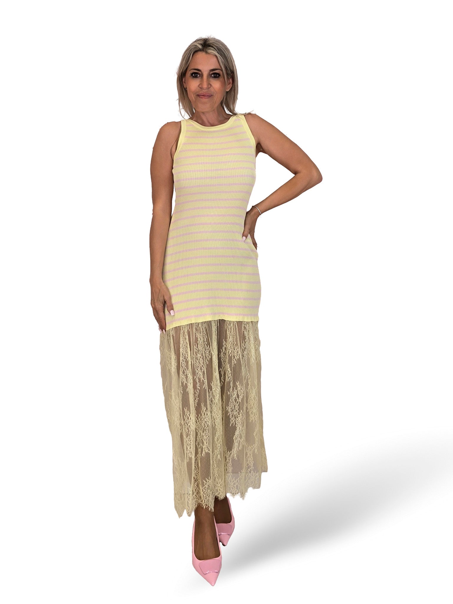VESTIDO CANALE FALDA ENCAJE