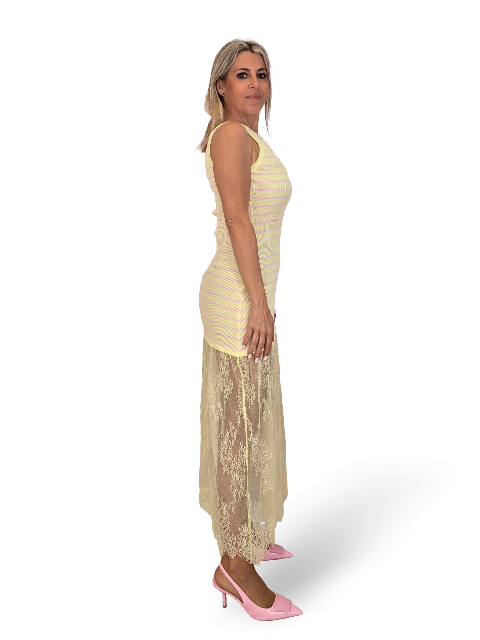 VESTIDO CANALE FALDA ENCAJE