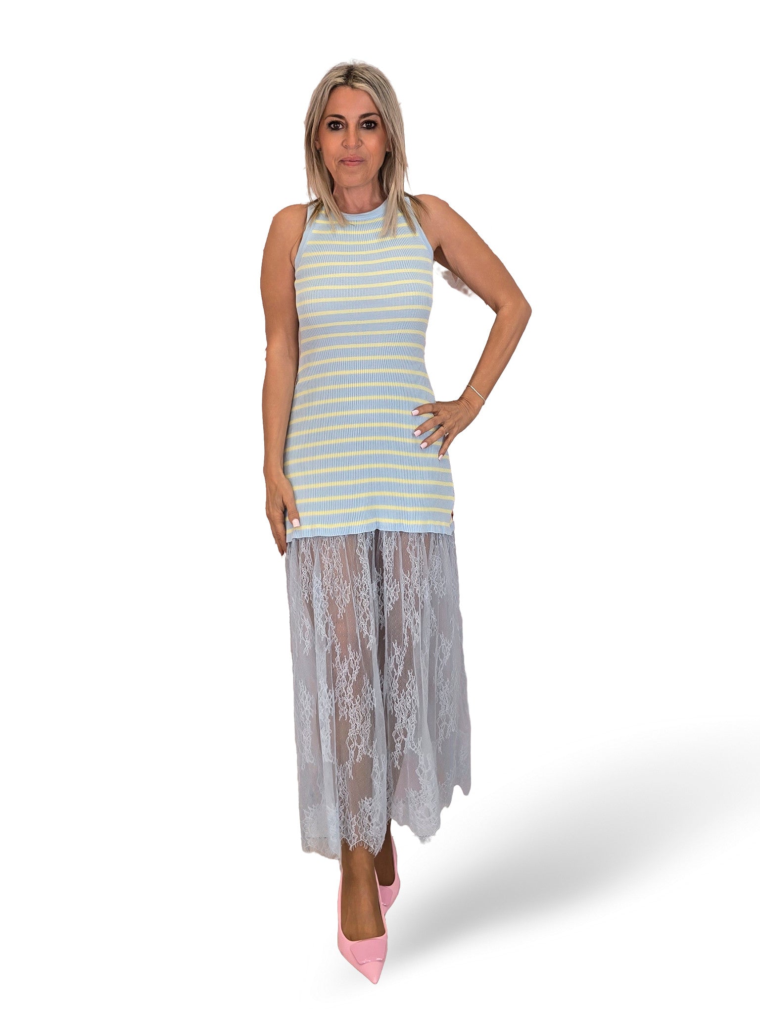 VESTIDO CANALE FALDA ENCAJE
