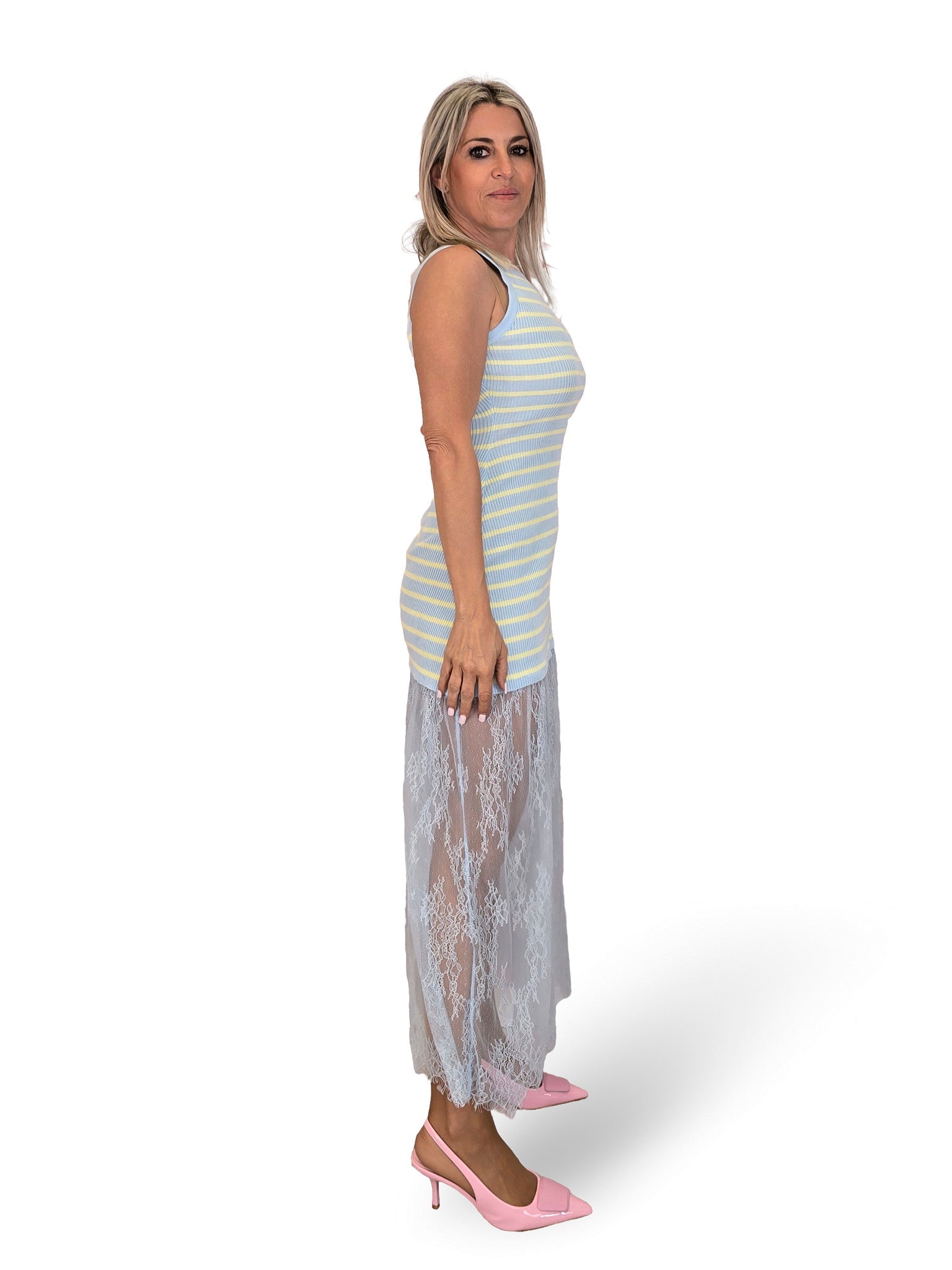 VESTIDO CANALE FALDA ENCAJE