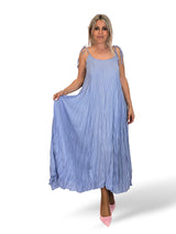 VESTIDO LARGO ARRUGADO TIRANTES JOT