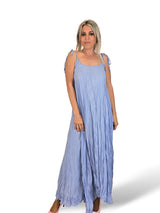 VESTIDO LARGO ARRUGADO TIRANTES JOT