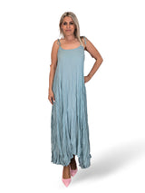 VESTIDO LARGO ARRUGADO TIRANTES JOT