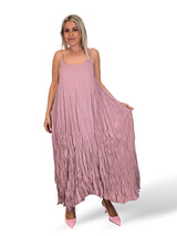 VESTIDO LARGO ARRUGADO TIRANTES JOT