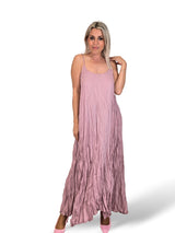 VESTIDO LARGO ARRUGADO TIRANTES JOT