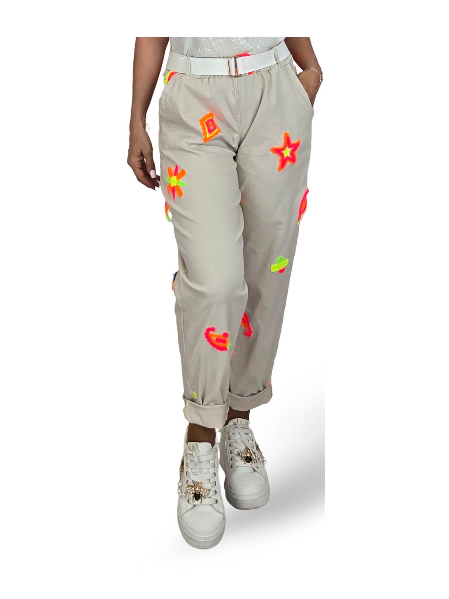 PANTALON FLORES FLUOR