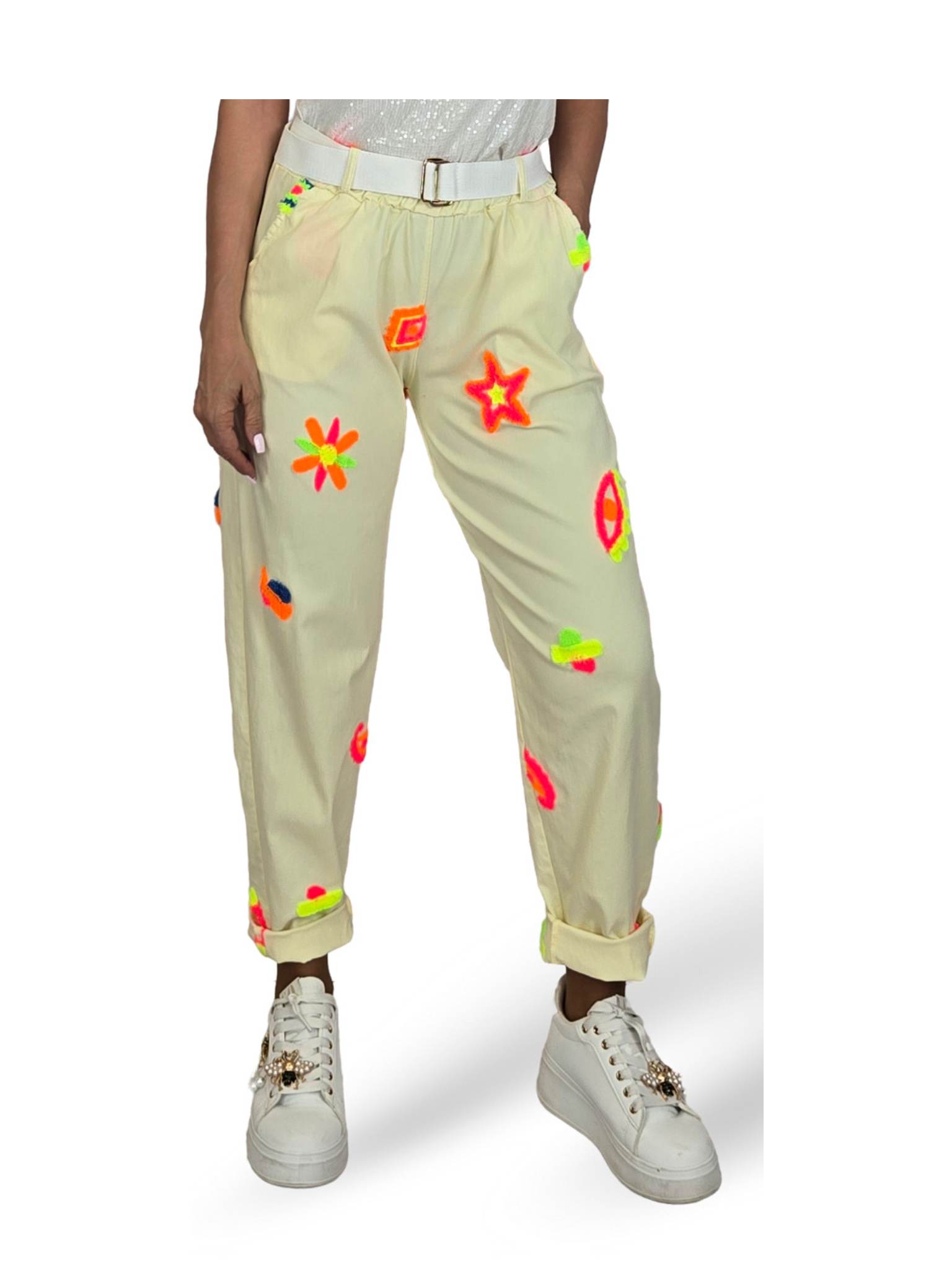 PANTALON FLORES FLUOR