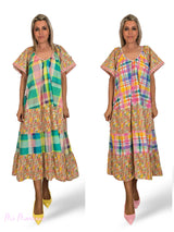 VESTIDO CUADROS FLORES
