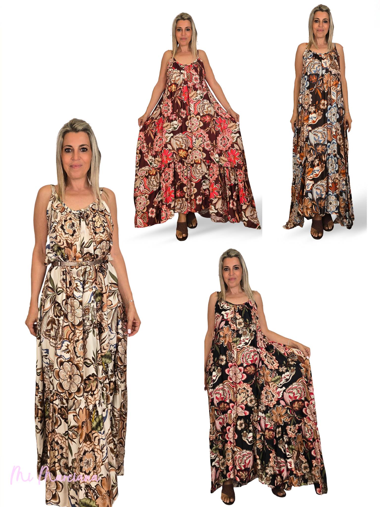 VESTIDO SATINADO ESTAMPADO FLORES JOT
