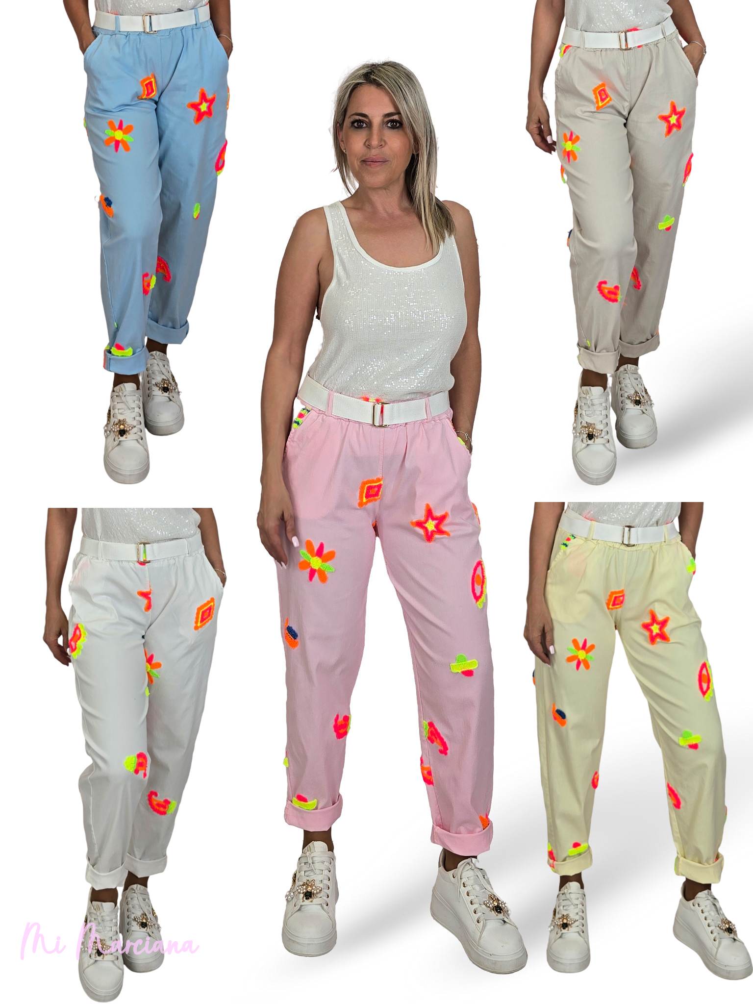PANTALON FLORES FLUOR