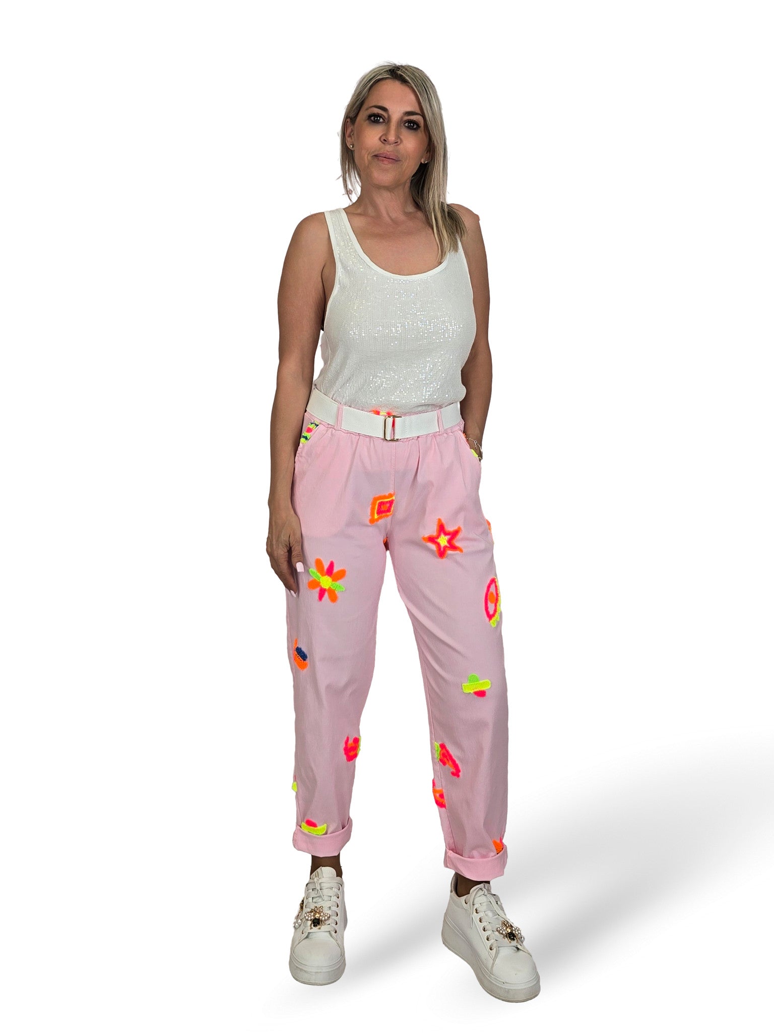 PANTALON FLORES FLUOR