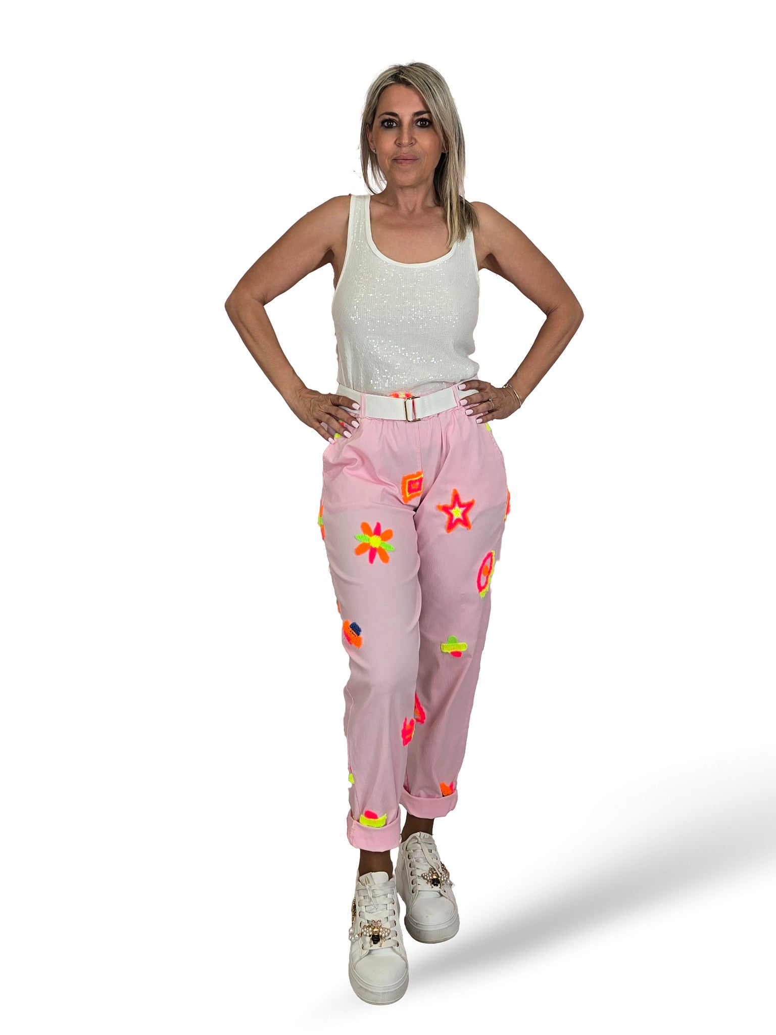 PANTALON FLORES FLUOR
