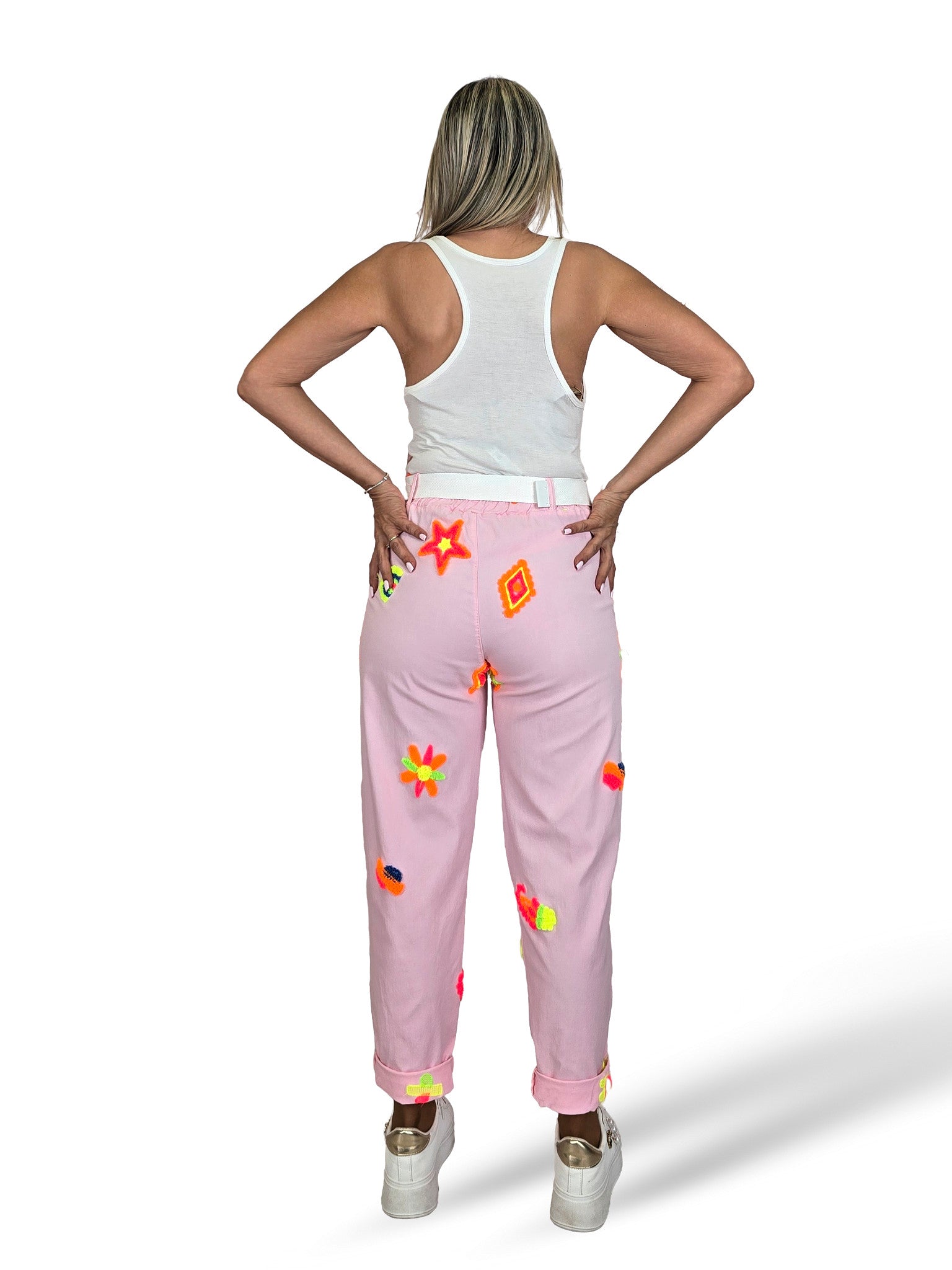 PANTALON FLORES FLUOR