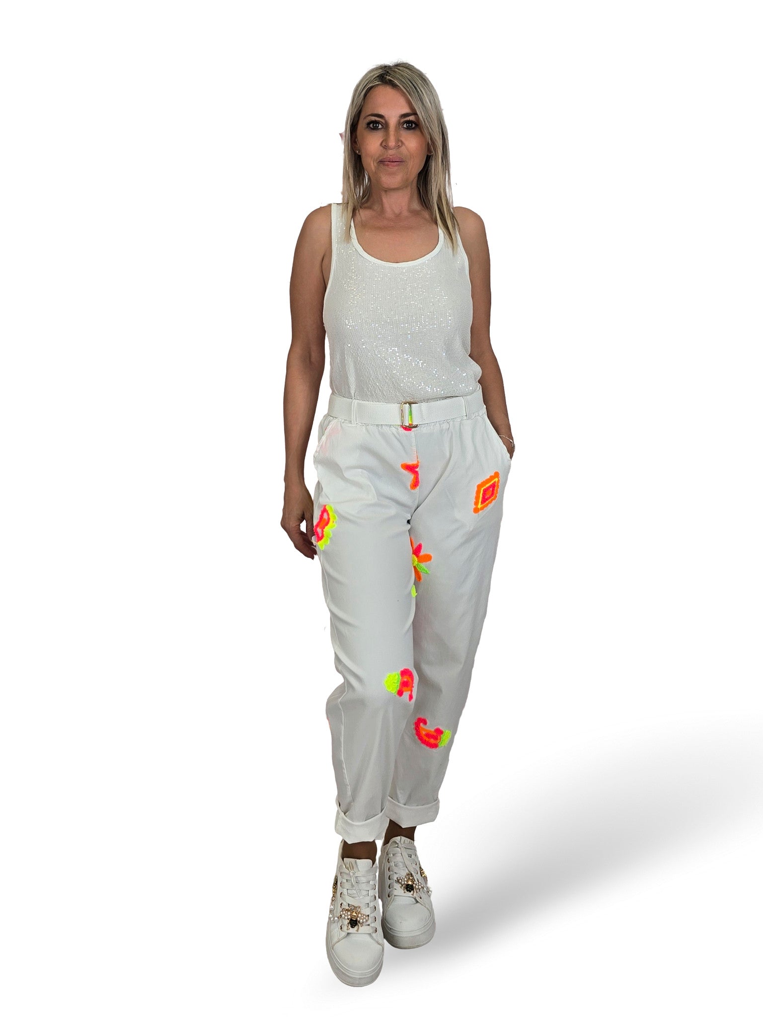 PANTALON FLORES FLUOR