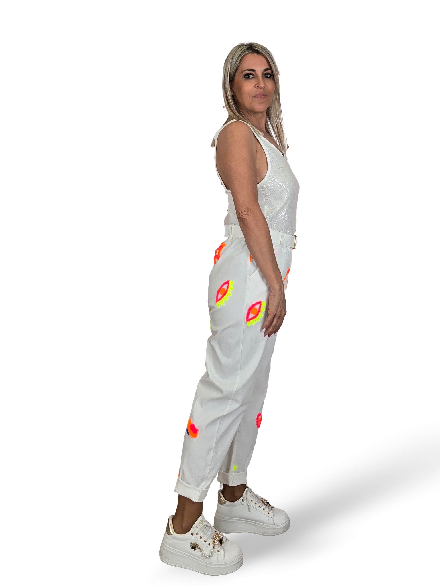 PANTALON FLORES FLUOR