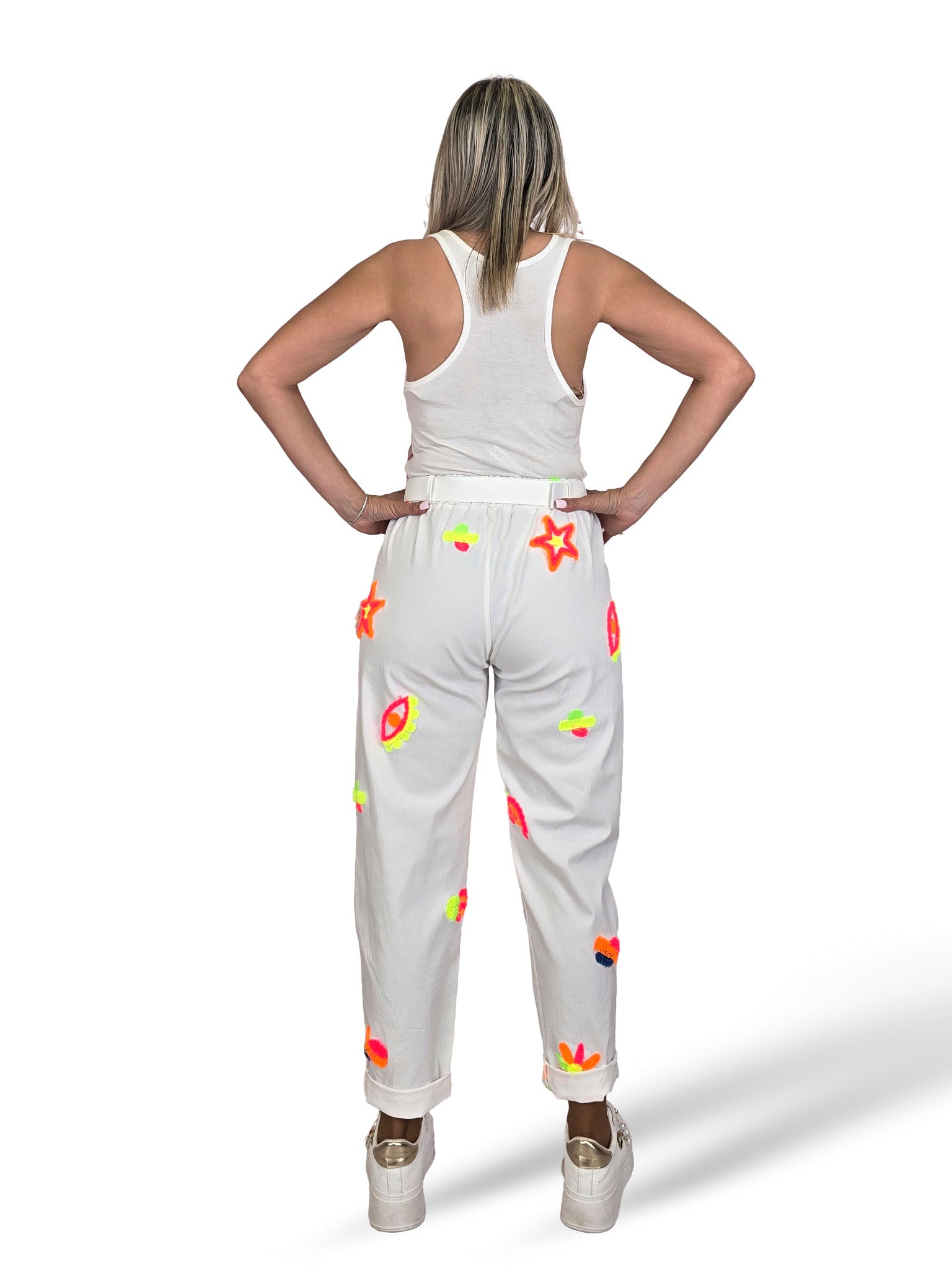 PANTALON FLORES FLUOR