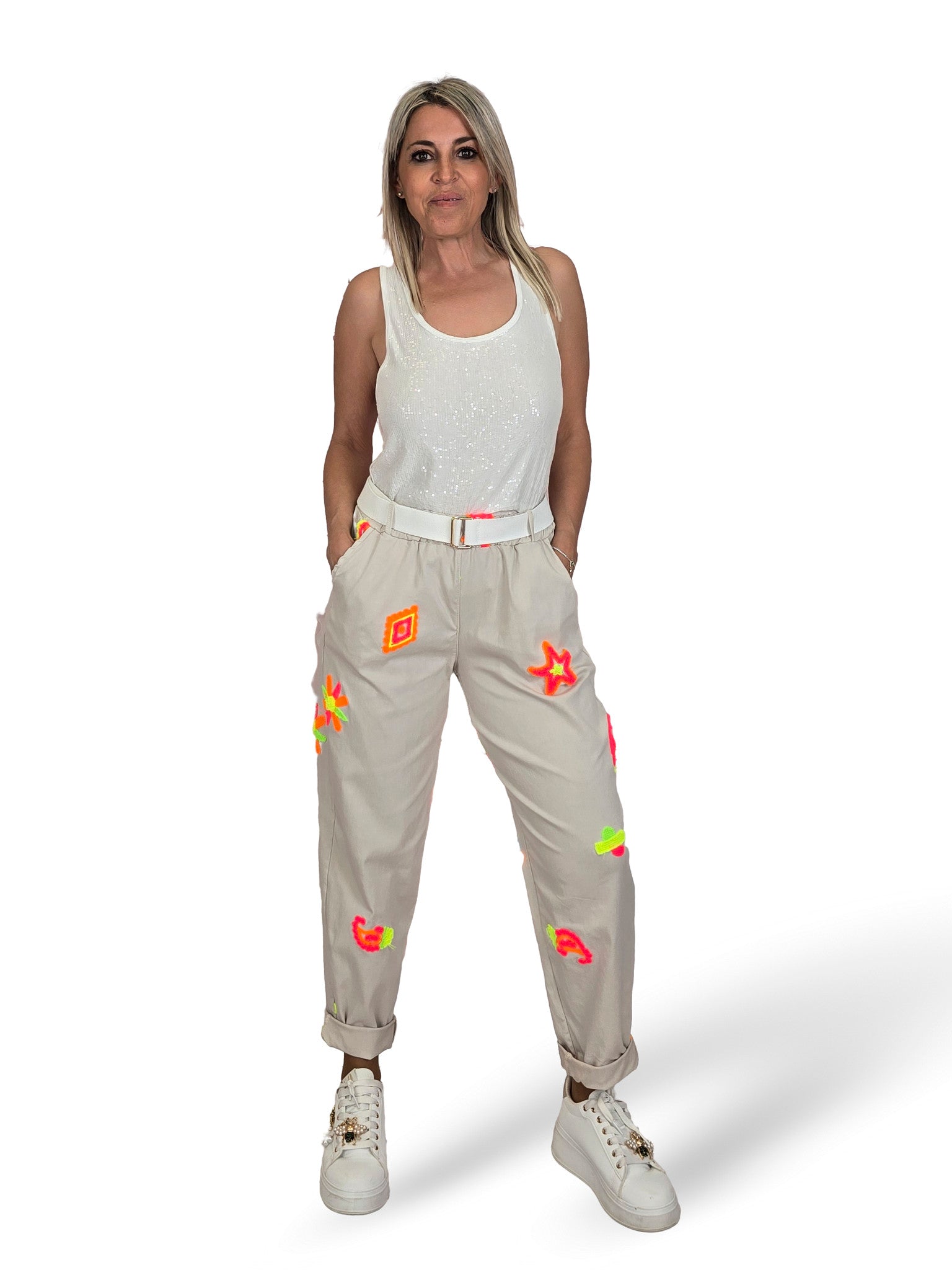 PANTALON FLORES FLUOR