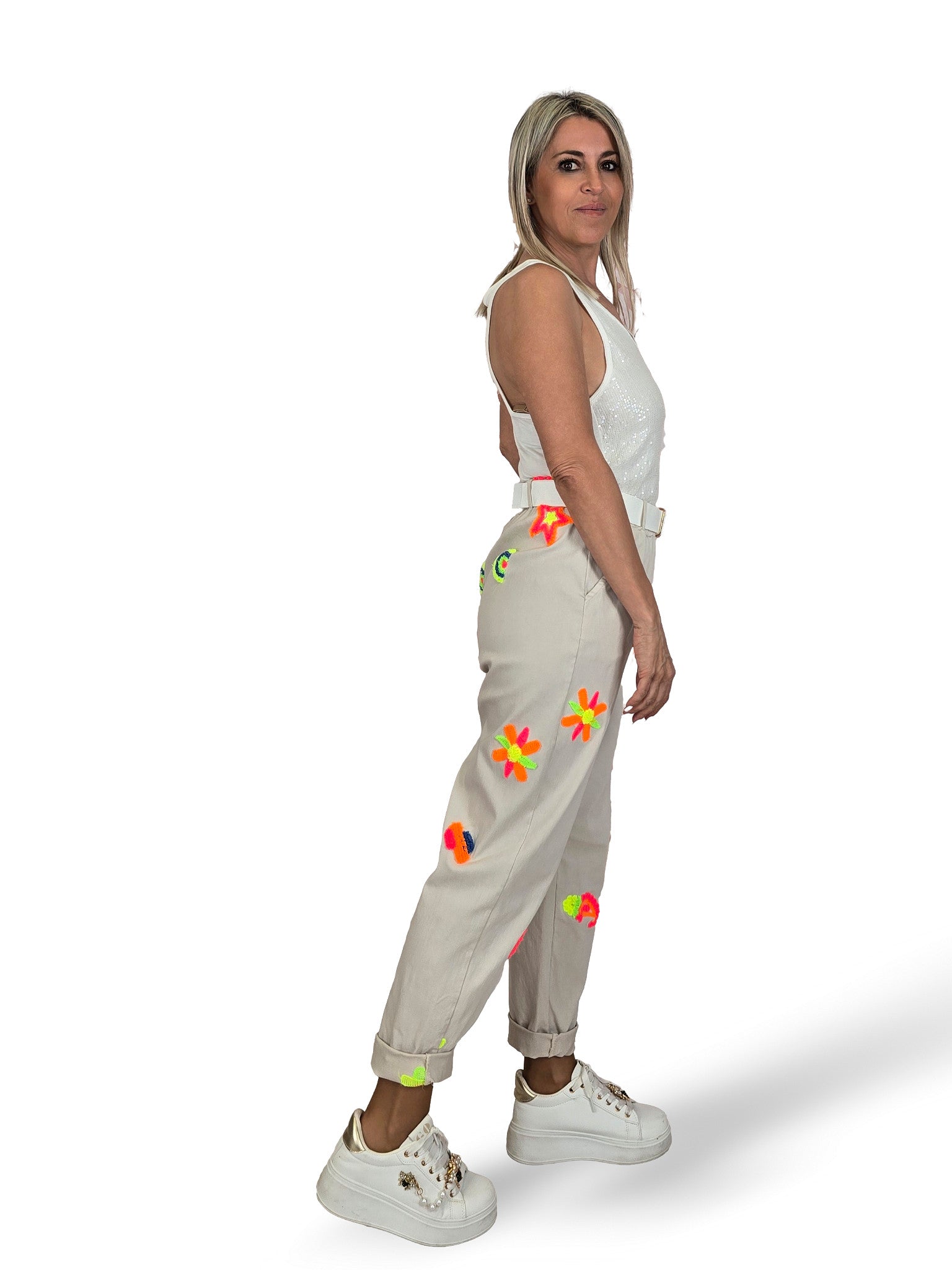 PANTALON FLORES FLUOR
